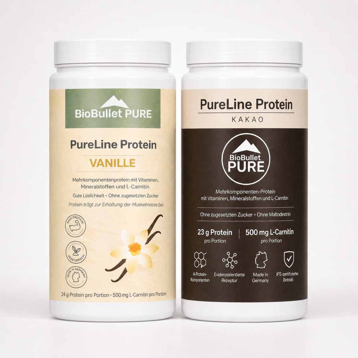 PureLine Protein – Dosen Vanille und Kakao